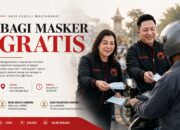 Peduli Warga di Tengah Kabut Asap, PDI Perjuangan Palangka Raya Bagikan Masker Gratis