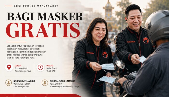 Peduli Warga di Tengah Kabut Asap, PDI Perjuangan Palangka Raya Bagikan Masker Gratis