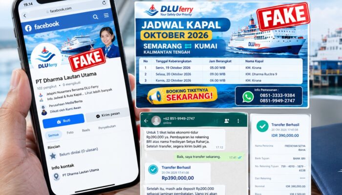 Dugaan Penipuan Tiket Kapal Rute Semarang-Kumai Dilaporkan ke Polisi Siber